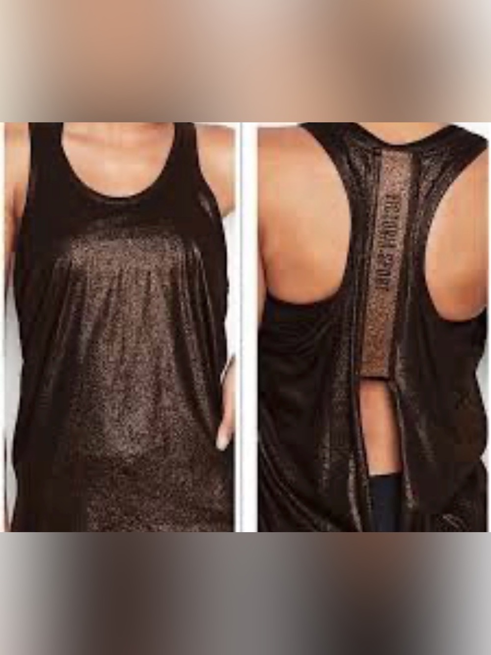 Victoria's Secret Black Sparkle Scoop Tank
